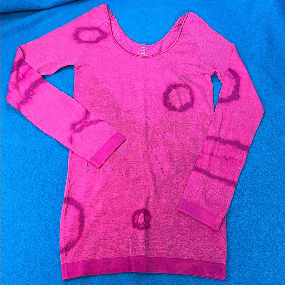 Hot Magenta TieDye Stocking Top AMB O/S NWOT - Picture 7 of 10